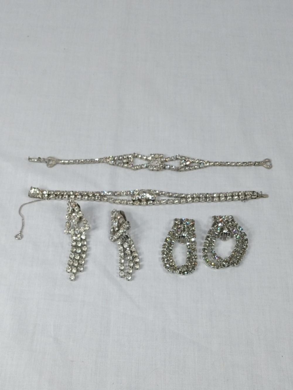 Vintage Group Lot Of Rhinestone Jewelry One Marked Judy Lee